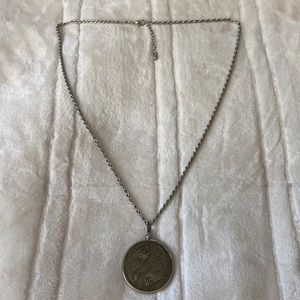Vintage Pisces coin medallion necklace